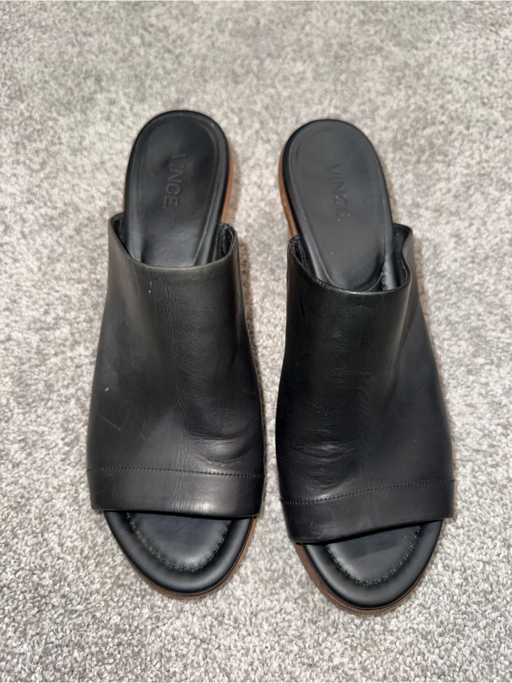 Vince Black Leather Heel